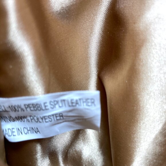 Joy & Iman Beige Pebble Split Leather Large Satchel Crossbody Handbag w/ Watch - Picture 11 of 16